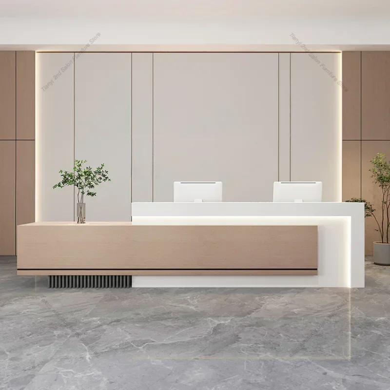 Estilo italiano salão de beleza mesas de recepção luxo moderno loja de roupas mesas de recepção designer móveis de escritório recepção hbrd