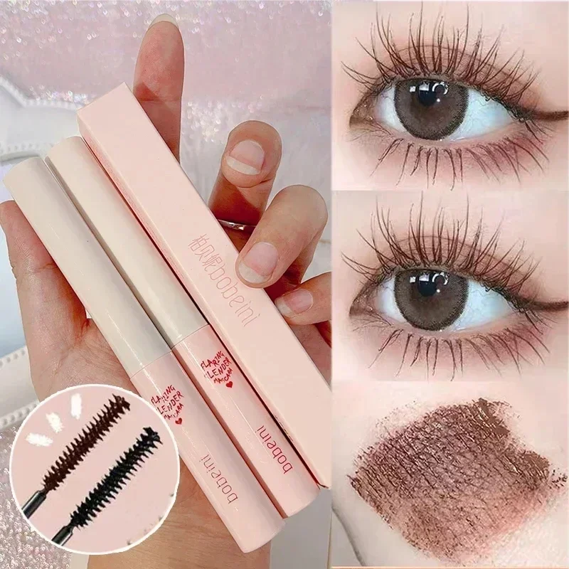 Heallor Waterproof Black Brown Mascara Lasting Matte Quick Dry Ultra-fine Brush Lengthening Eyelash Mascara Lash Extension Makeu