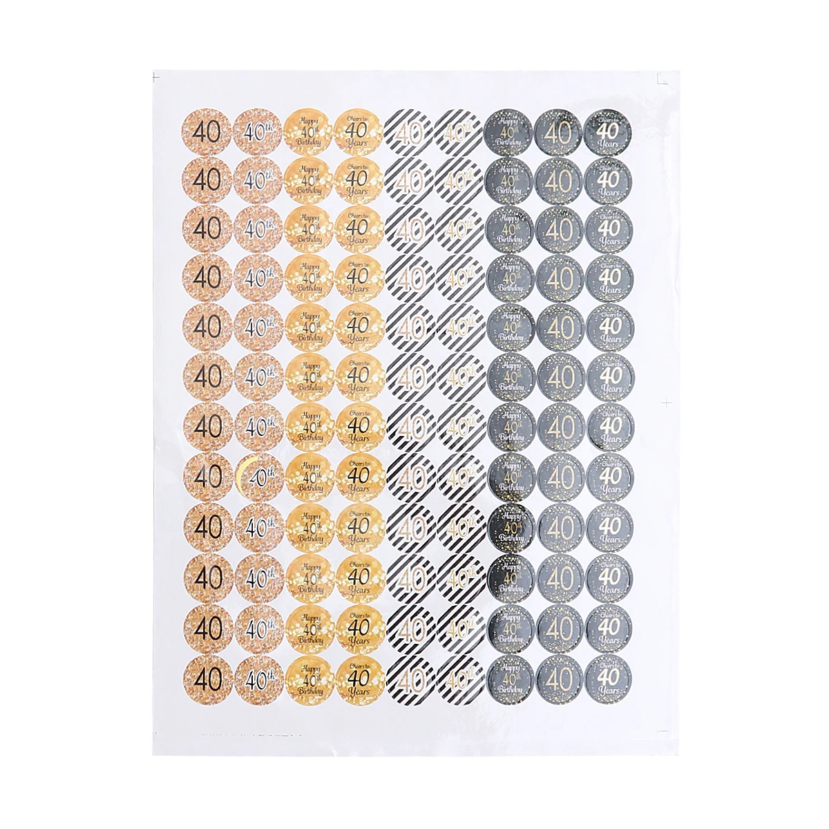 

2 Sheets Number Stickers Birthday Party Decoration 40 Years Old Stickers Party Supplies Decoration for Birthday Anniversary (108