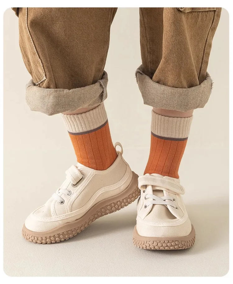 5 Paar Kindersocken, Frühlingssocken, Baumwollsocken, modische Socken mit geometrischem Buchstabenmuster für Jungen im Alter von 1–14 Jahren – Detail 7
