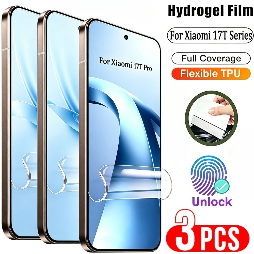 3 Stück Ultra Clear Hydrogel-Folie für Xiaomi 17T 15T 14T Pro 13T 12T 11T Displayschutzfolie für Xiaomi 17 15 14 Ultra 13 12 11 Lite