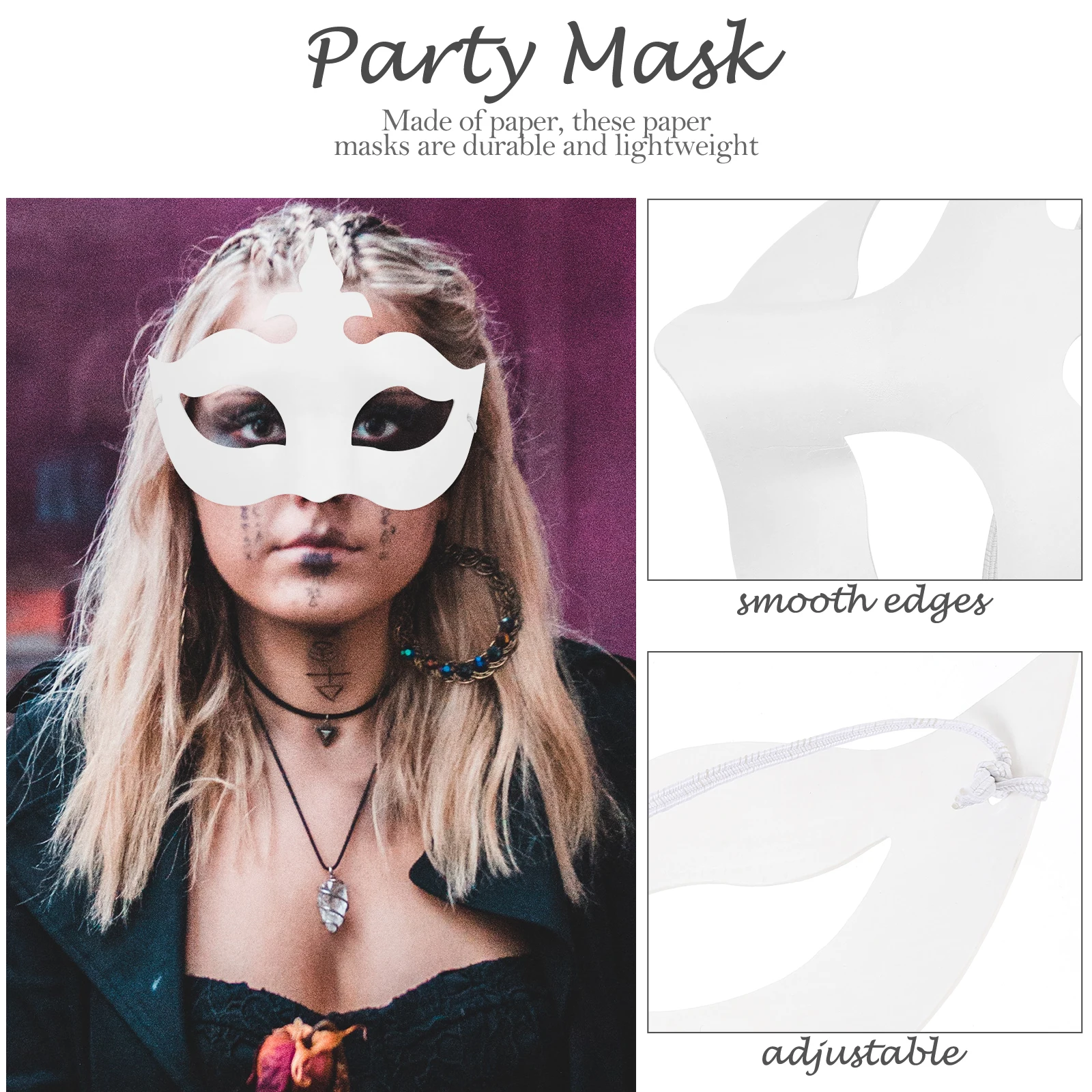 

6 Pcs Hand-painted Props Masks White Paper Plain Prom Paintable Craft Child Decoration to Decorate