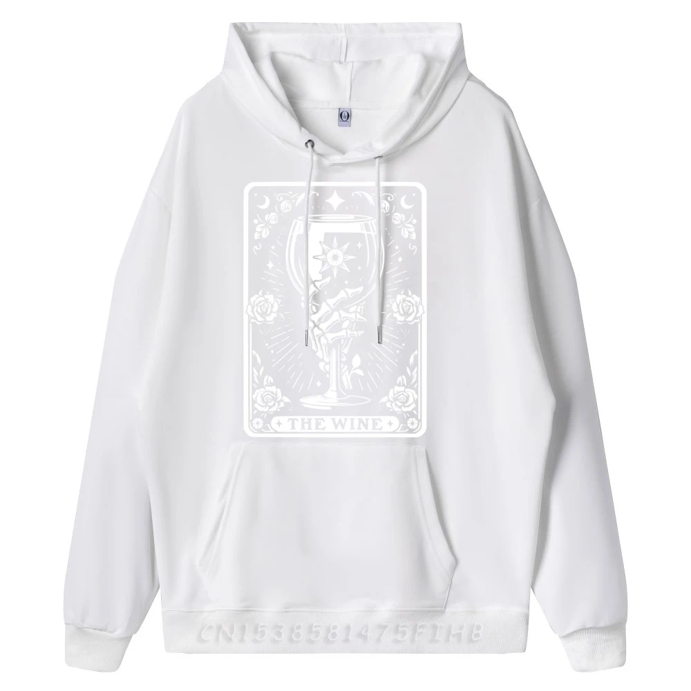 The Wine Tarot Cards Skeleton Wine Tarot Card Hoodie Men Polyester New In Tops And Sweatshirts Hoodies Alphabet