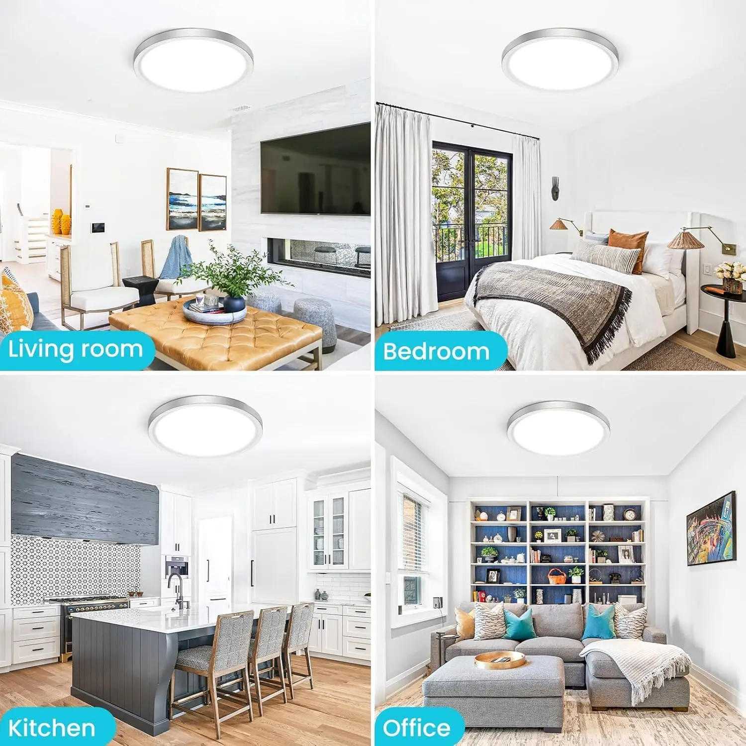 Smart Ceiling Lights Remote Control Dimmable Living Room LED Chandelier Interior Decor Ceiling Lights For Kitchen Bedroom Lustre