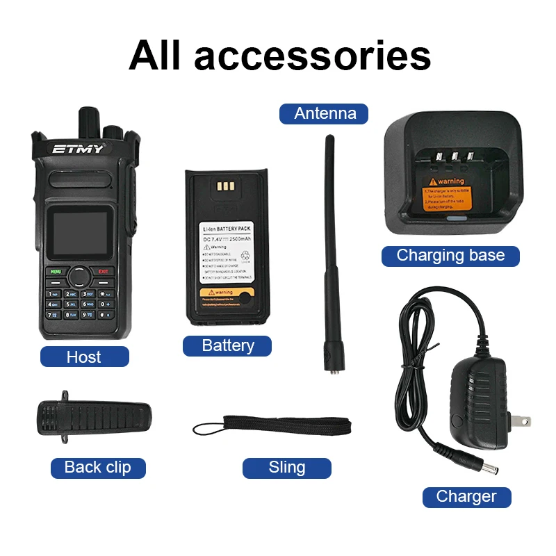Banda de señal DMR + POC VHF UHF tarjeta Sim Radio Etmy marca ET-C58D 5W Mini repetidor DMR Walkie Talkie analógico