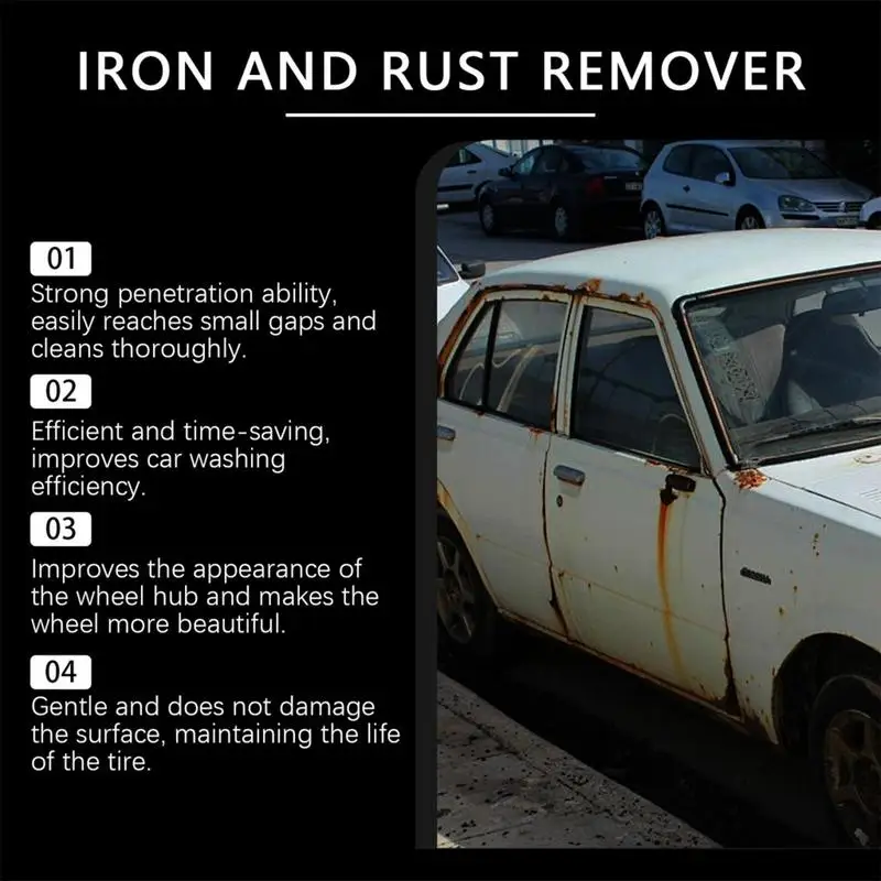 Convertitore di ruggine per inibitore di ruggine in metallo Spray delicato per la rimozione della ruggine Cura delle ruote automobilistiche Dissolvente per ruggine per bici multifunzionale