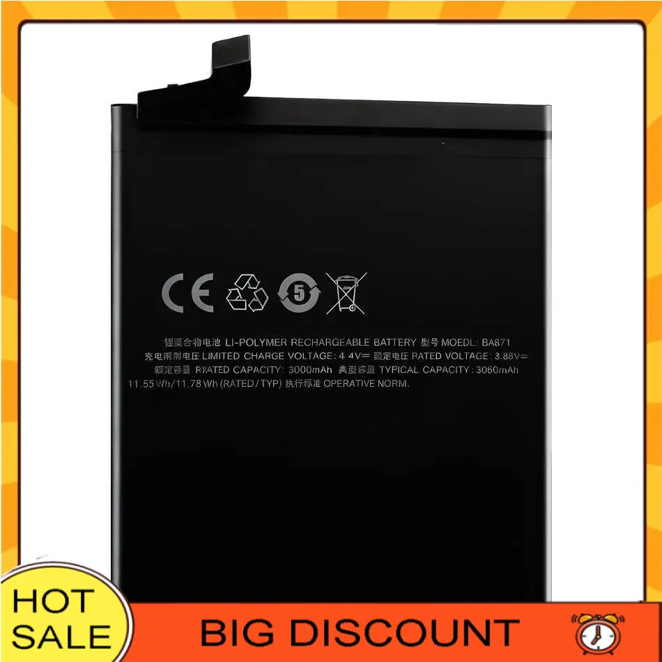 

For Meizu Meilan M15 BA871 3060Mah Long-Lasting Performance Mobile Phone Battery