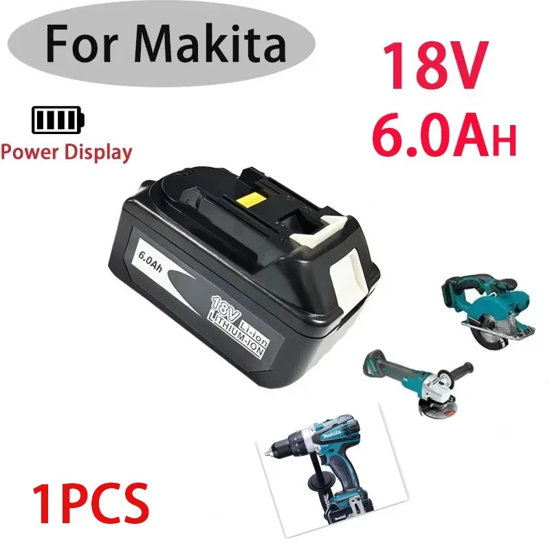 Makita rechargeable lithium-ion battery,power tool replacement battery+charger , 18V 6.0Ah, BL1830, BL1815, BL1860, BL1840