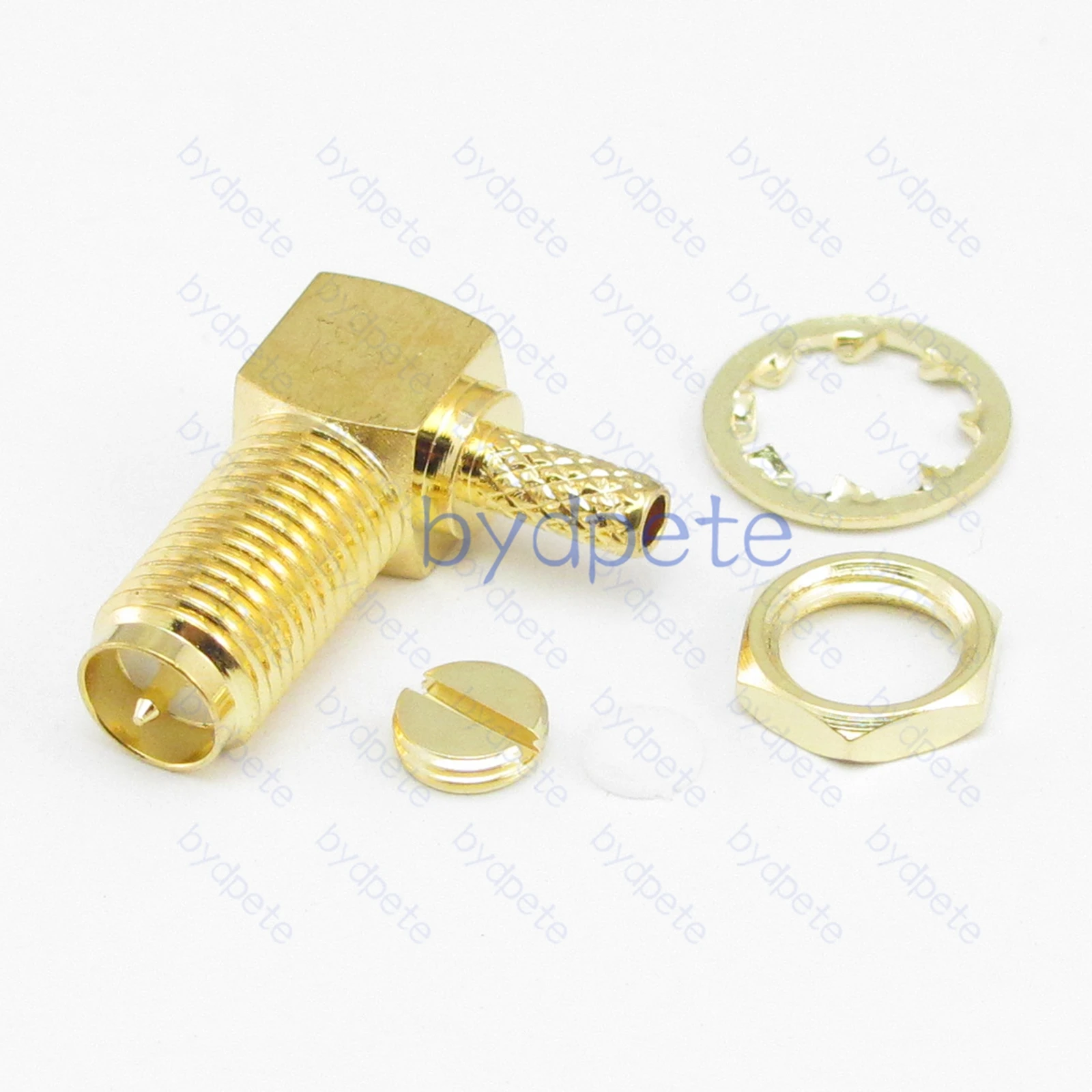 RP-SMA Female Right Angle Connector Crimp for RG174 RG316 LMR100 Pigtail Cable