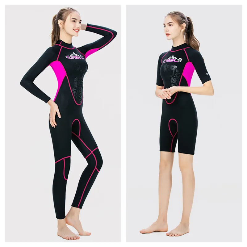 

Women Neoprene Wetsuit 3mm High Quality Long Sleeve Scuba Diving Warm Wetsuit Shorty Swimming Surfing Freedive Swimsuit Girls