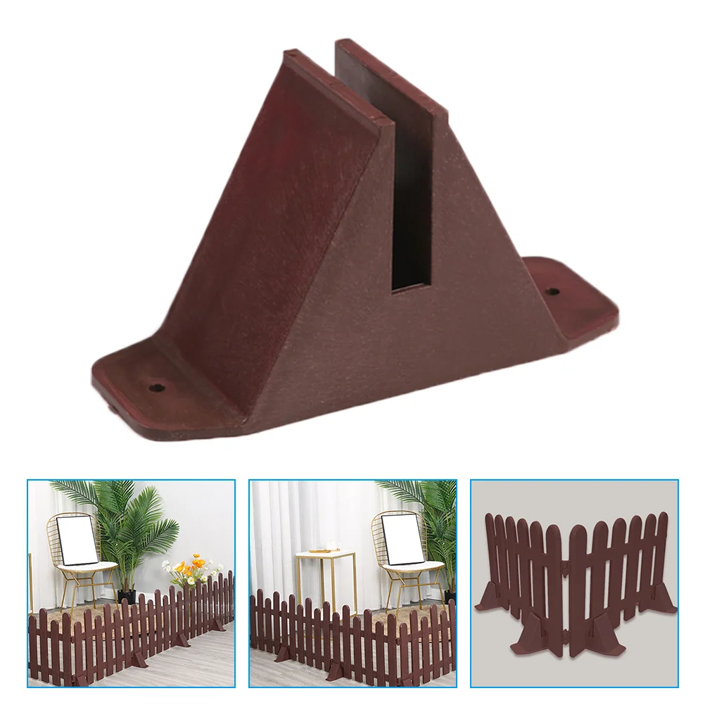 

4pcs Fence Base Light Brown Plastic Garden Holder Stabilizer Safe Long Lasting Stable Fixing Holes Reinforcement Fences
