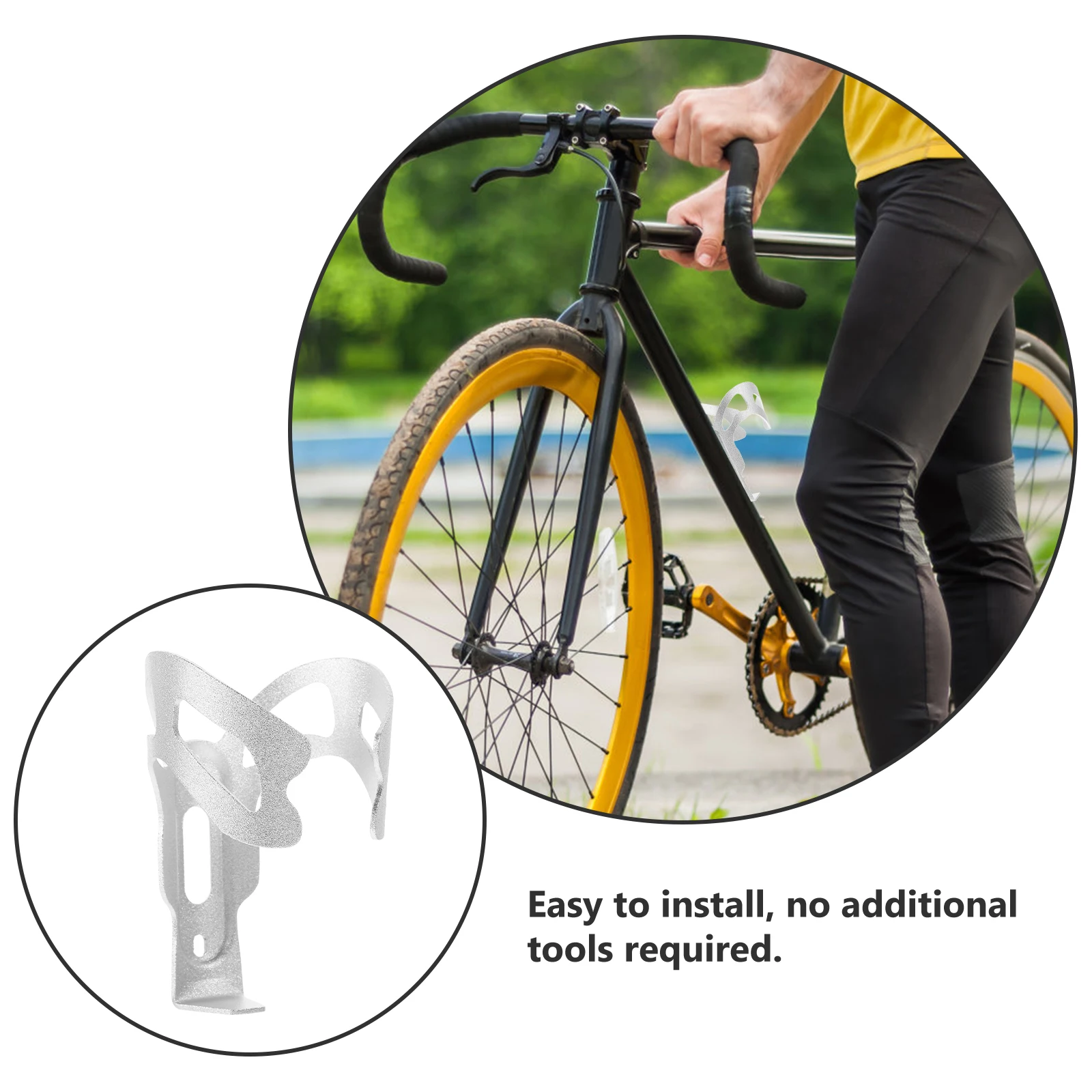

Aluminum Alloy Bicycle Bottle Holder Lightweight Durable Easy Install Decorative Outdoor Safety Accessory for Bike Backpack Belt