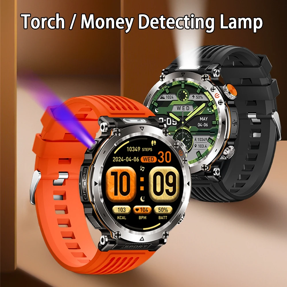 2024 New Men\'s GPS Outdoor Sports Smart Watch 600mA Bluetooth Call Waterproof Watch Money Checking Light Health Smartwatch