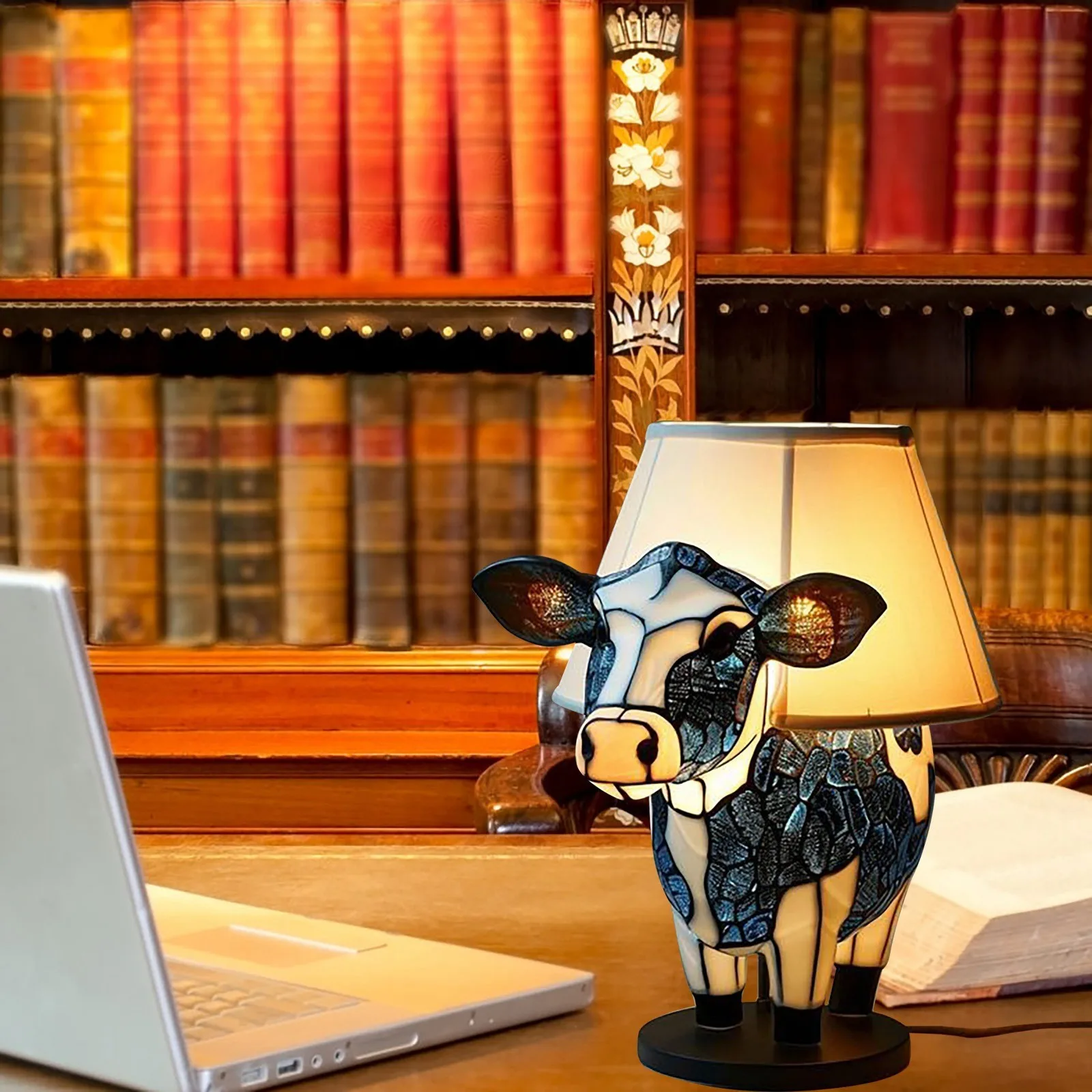 Exquisite Fun And Cute Cow Table Lamp Convenient Bedside Energy Saving Portable Modern Night Light Unique Colorful Home Decor