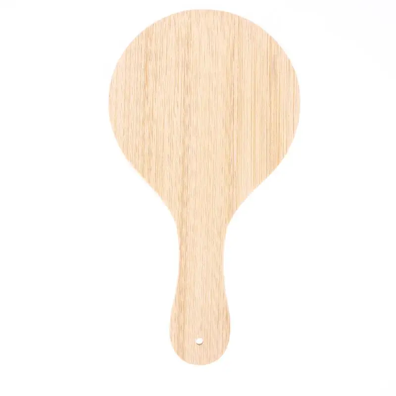 （Summer6）Portable Bamboo Makeup Mirror Handmade Handle Round Cosmetic Mirror With Handle Personal Vanity Handheld Mirror