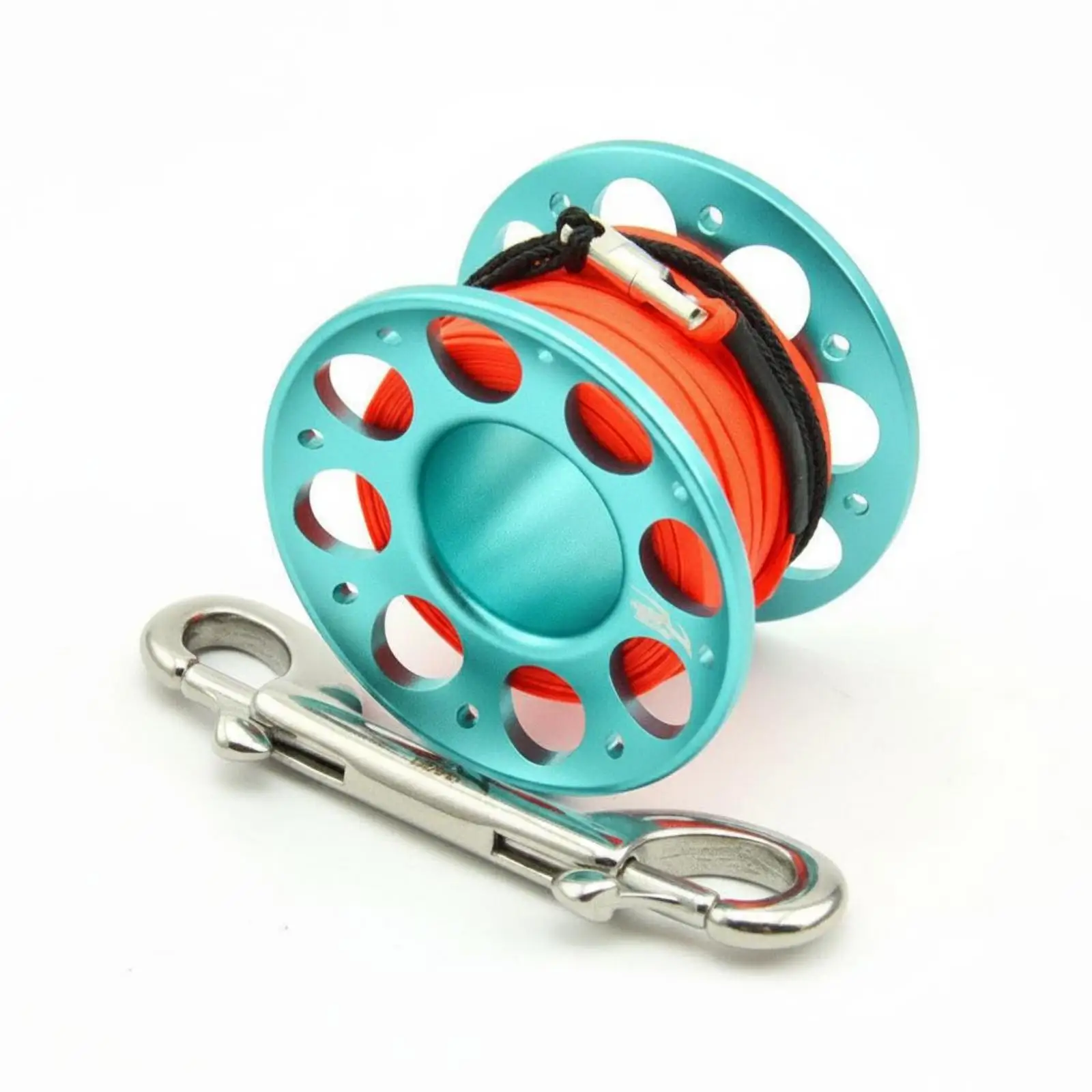 Lightweight Scuba Diving Reel with Open Spool Design for Gloved Hands and Moving Water Use
