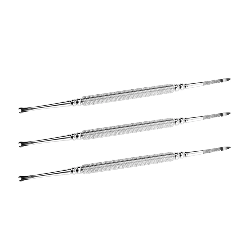 

3 Pcs Accessories Nail Big Steel Pusher Cuticle Removers Highlight Drill Tools