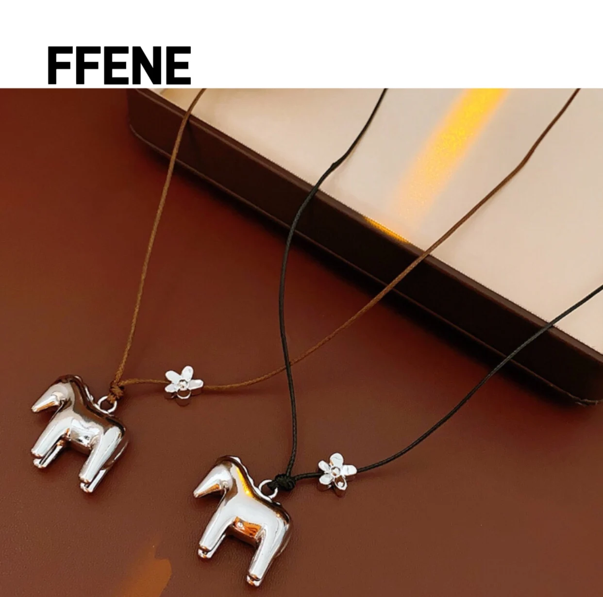 

Wax rope design hot sale money chain long pendant personal sweater chain fashionable simple accessories women's high-end feeling