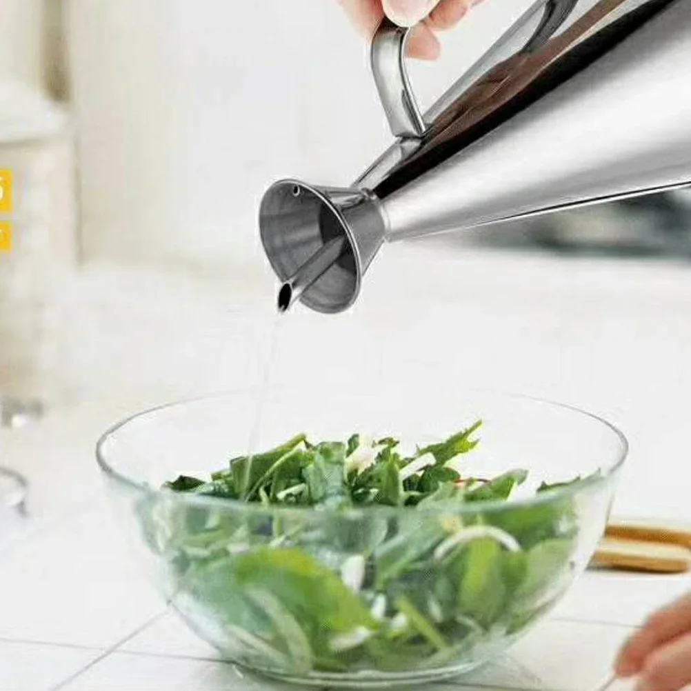 

500ml Stainless Steel Oil Bottle Funnel Spout Easy Pouring Anti Leak Vinegar Container Stainless Steel Oil Dispenser
