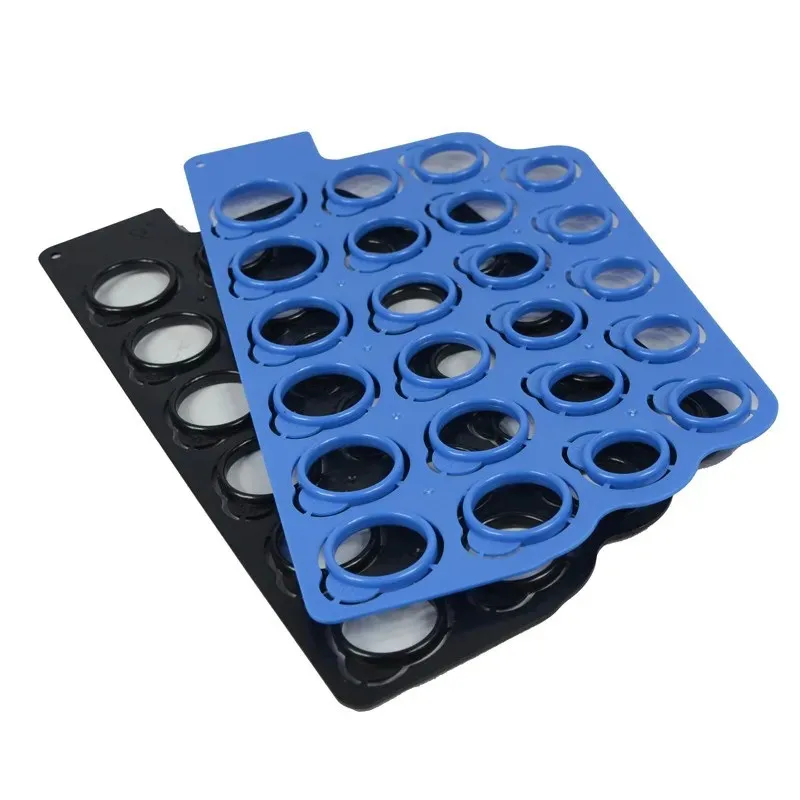 

23 шт., пластиковое устройство для измерения размера кольца, американский стандартный размер, черный и синий ювелирный инструмент для измерения размера кольца 2–13