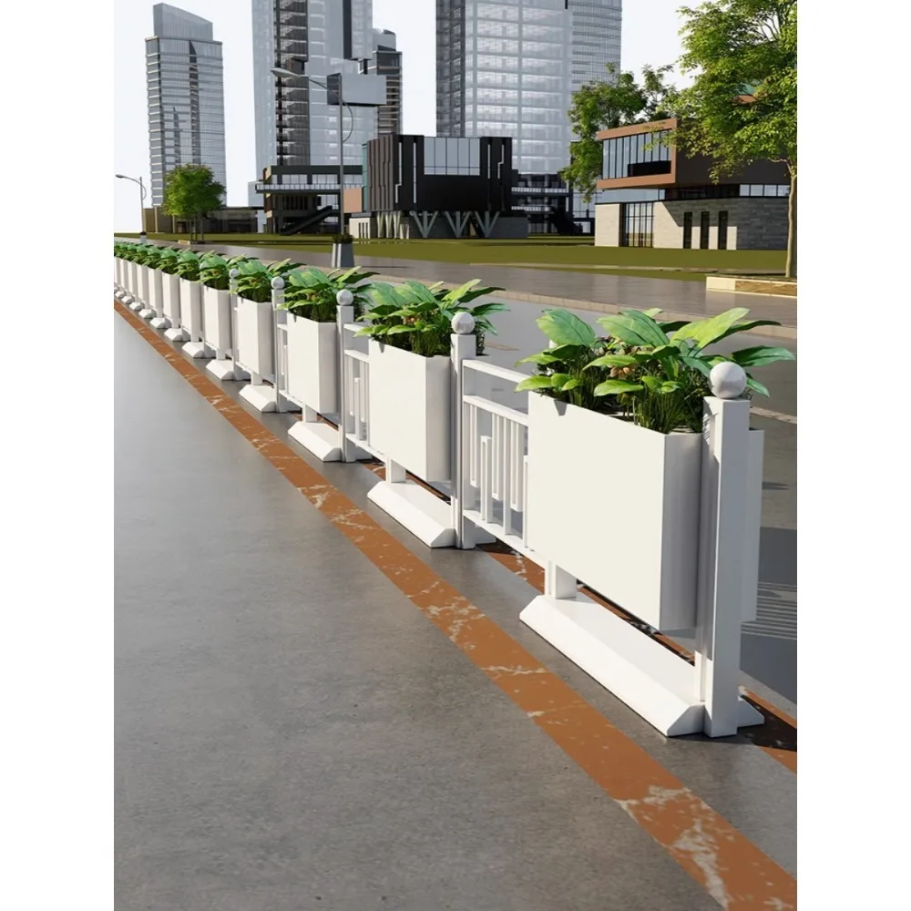 Municipal flower box guardrails, road isolation, flower box guardrails, road flower stands, zinc steel fences, sidewalk railings