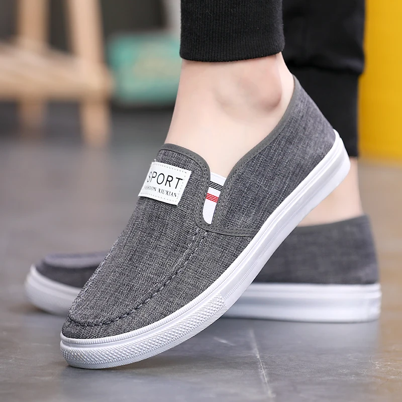 Canvas Shoes for Men Sneakers Spring Flat Lightweight Slip-on Men's Jogging Shoes Low-tops Non-slip Men's Casual Sports Shoes