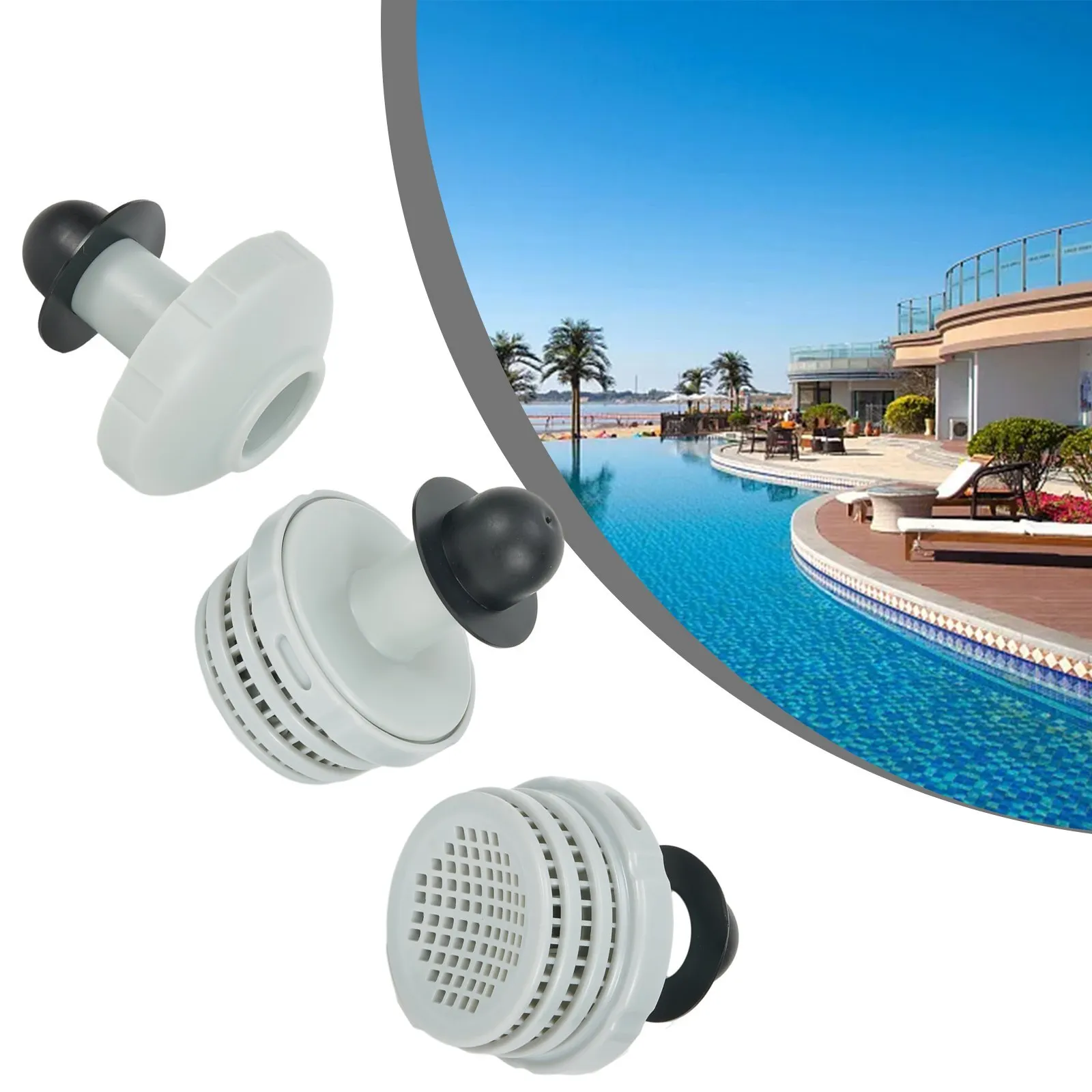 Strainer Connector Complete Replacement Set 25022E Pool Water Jet Connector Kits with Strainer Grid for Intex Above Ground Pools