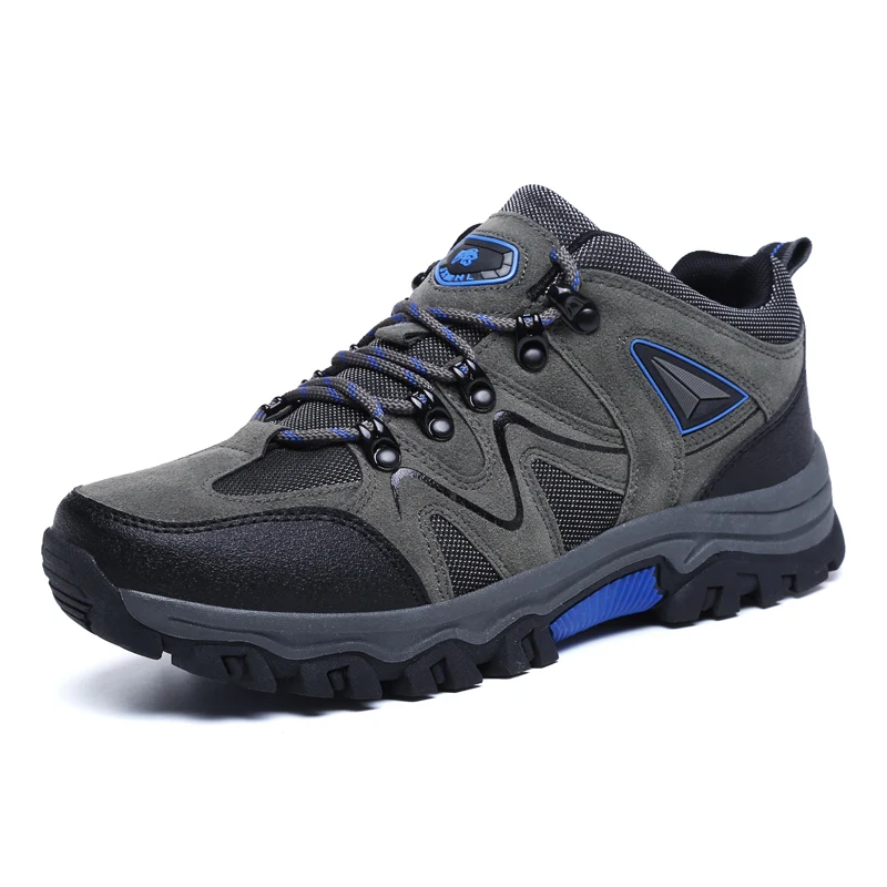 Zapatos de senderismo originales de calidad para hombre, Zapatillas de malla de gamuza para exteriores, calzado de Trekking todoterreno, antideslizante, resistente al desgaste