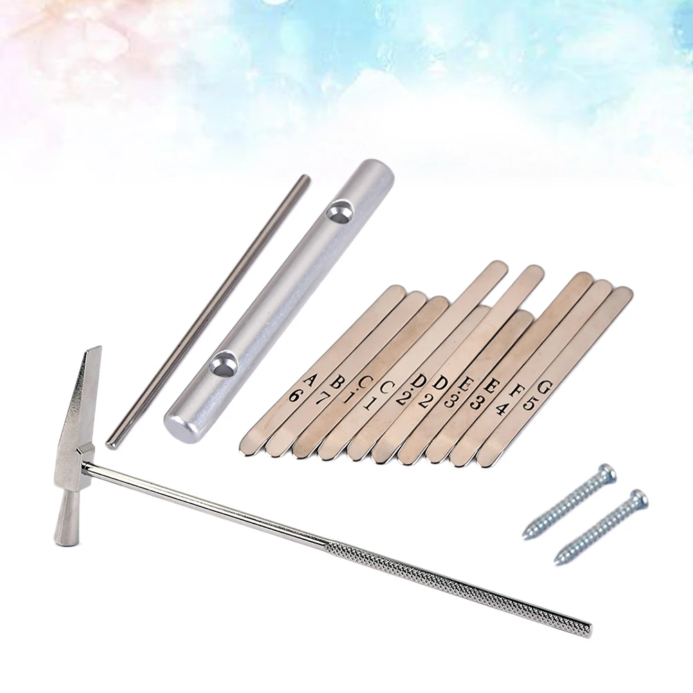 

DIY Musical Steel Keys 10 Keys for 10 Note Kalimba Thumb Piano African Mbira Finger Percussion Musical Instruments with Screws (