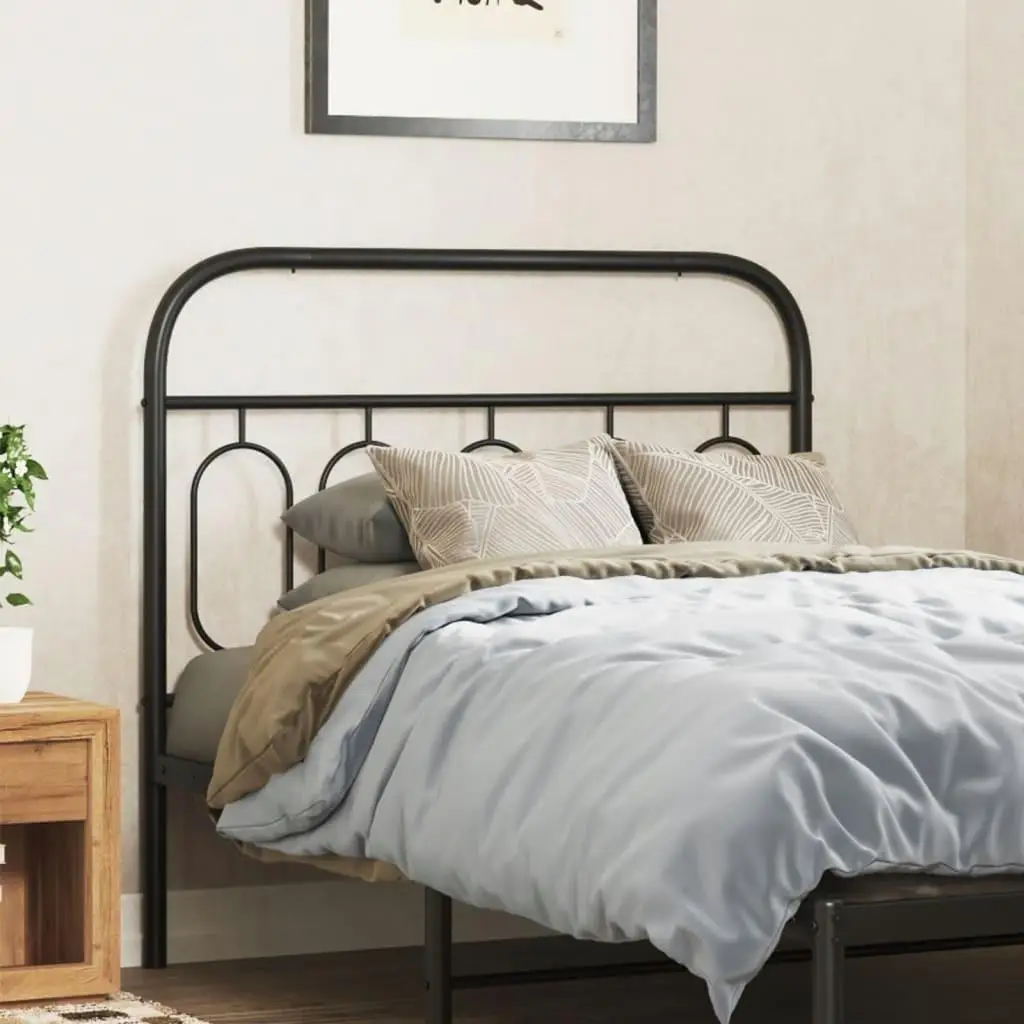 Stylish Black Metal Headboard - 100 cm Size for Modern Bedroom Decor