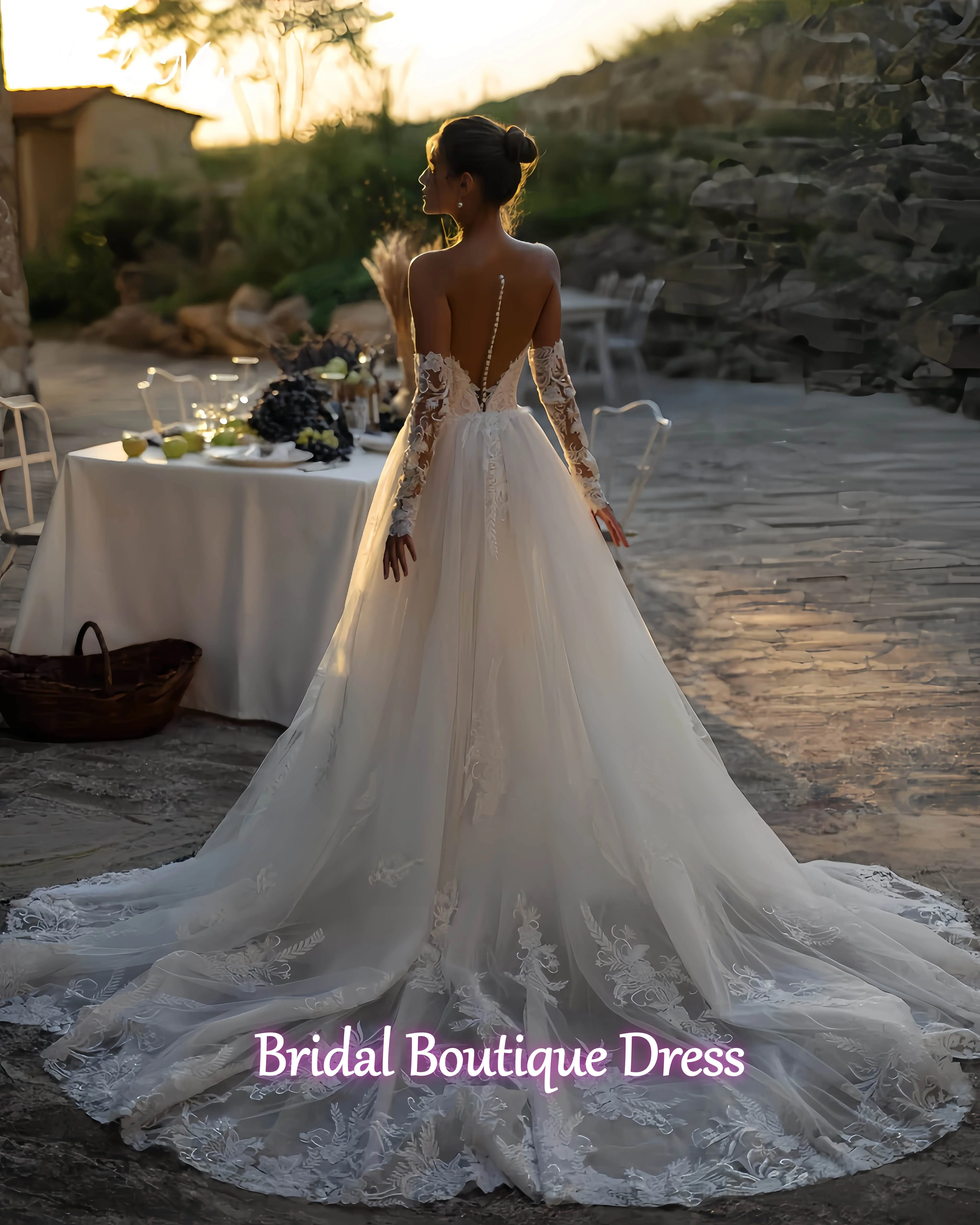 Vestido De novia exquisito personalizado De encaje, Vestido De novia Sexy De sirena, escote en forma De corazón, mangas completas, apliques De tren De barrido, Vestido De novia