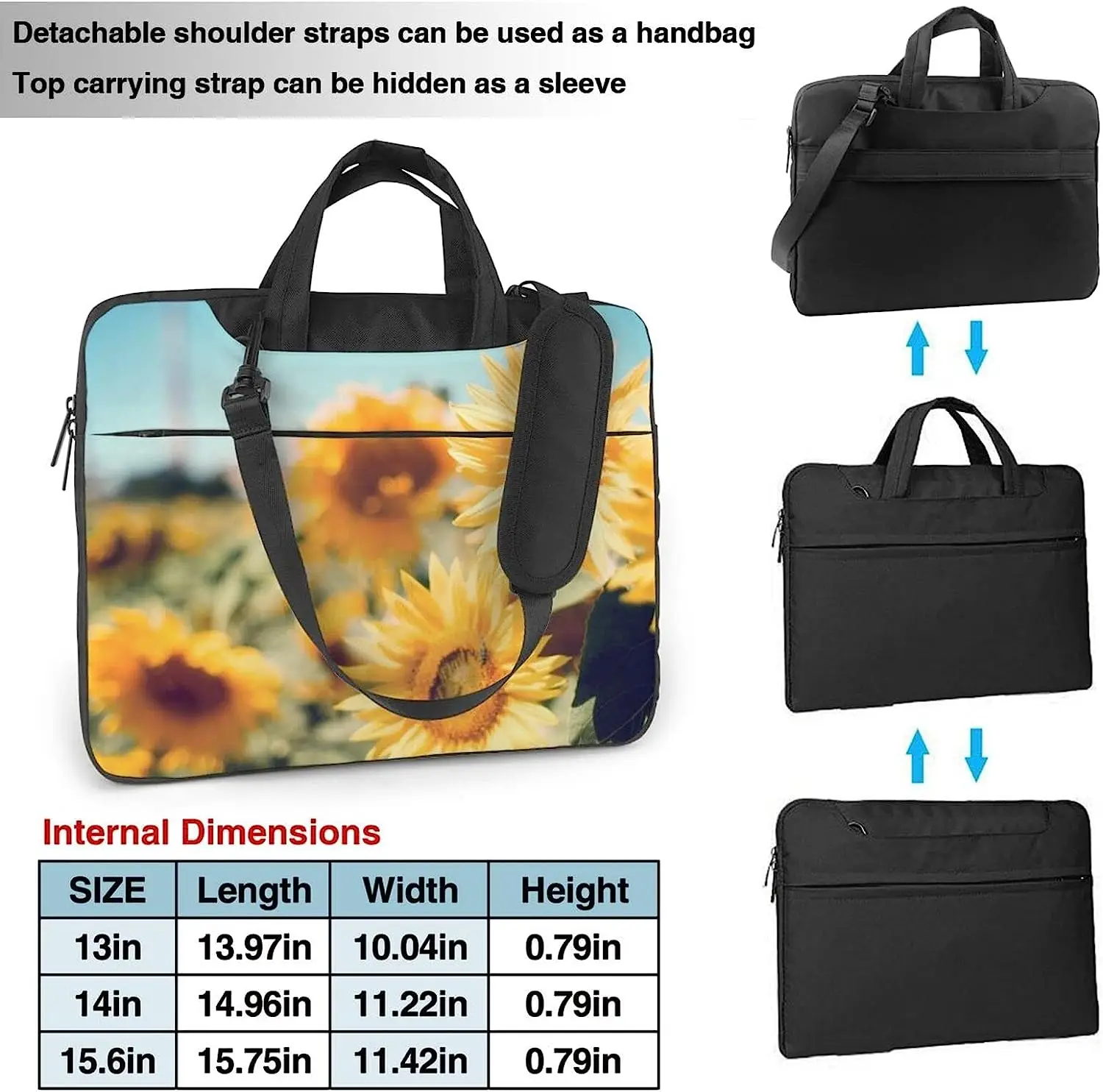 Sac personnalisé pour ordinateur portable avec poignée, personnalisé, ajouter votre photo, texte, logo, bombes d\'affaires, étui de protection