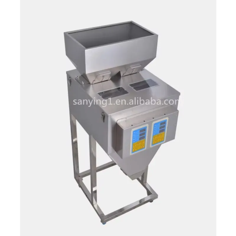 المصنع مباشرة 2 رئيس 500 جرام آلة تعبئة الجسيمات الهزاز مسحوق الحبوب الحبيبية وزنها آلة التعبئة