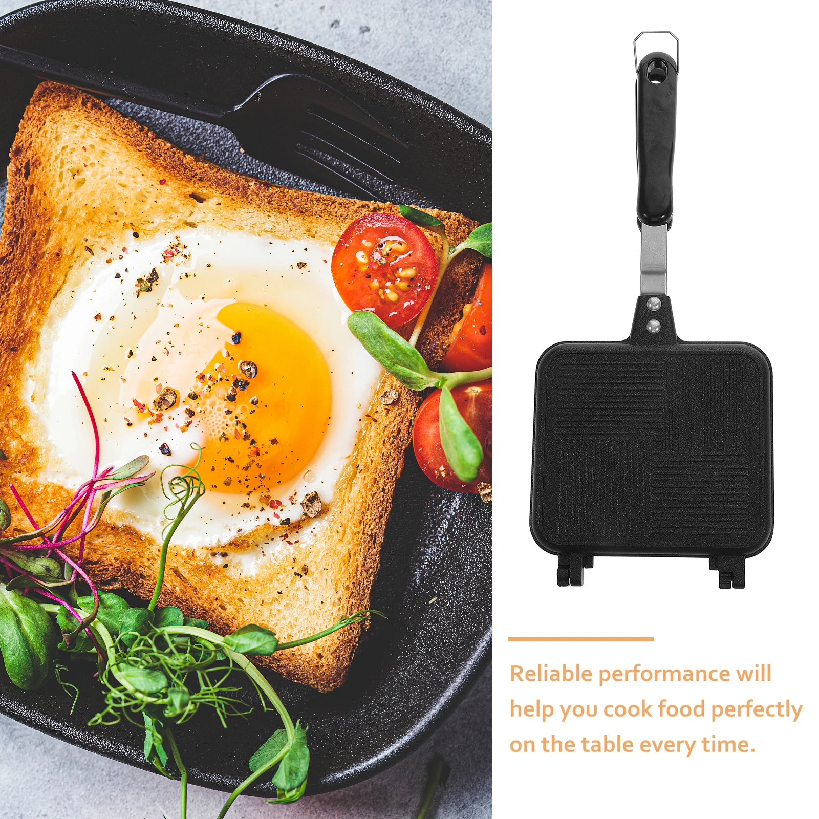 

Sandwich Pan Double Sided Removable Baking Tray Non-Stick Frying Pans Breakfast Maker Bakeware Induction Compatible