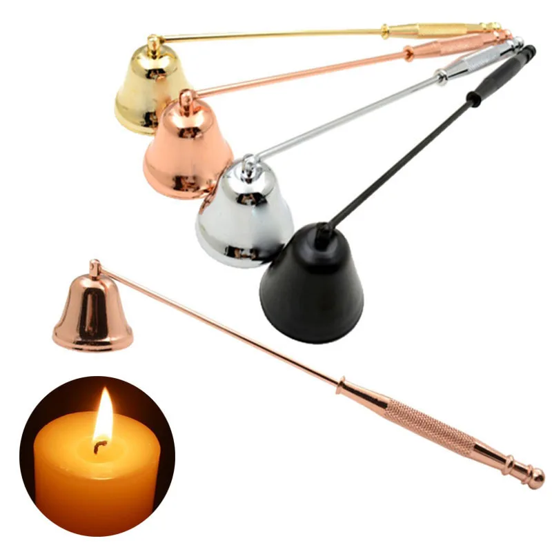 Stainless Steel Smokeless Candle Wick Bell Snuffer Home Hand Put Off Tool Kit Candle Accessories Holder Candle Safely Extinguish