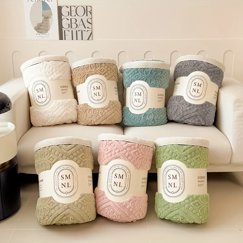 Luxury carving lamb fleece Thick Blanket Warm Blanket for Bed Soft Fluffy Sofa Cover Blankets Super Warmth Winter Throw Blankets