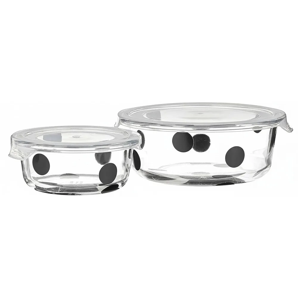 

Elegant Glass Food Storage Set with Locking Lids, 2-Piece Round Containers for Meal Prep and Leftovers
