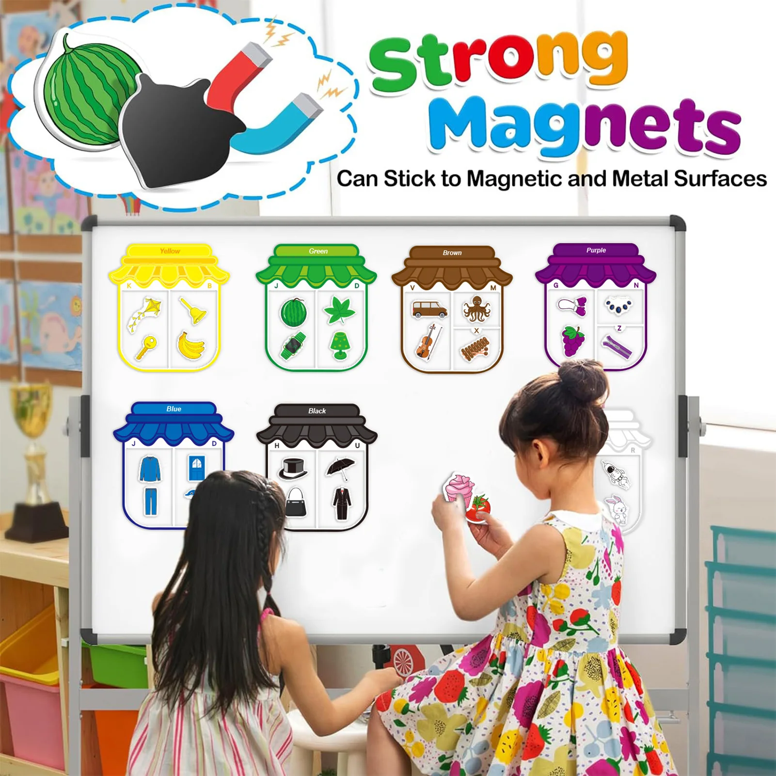 Fridge Magnets for Toddlers Magnetic Color Sorting Set for Toddlers Kids Creative Learning