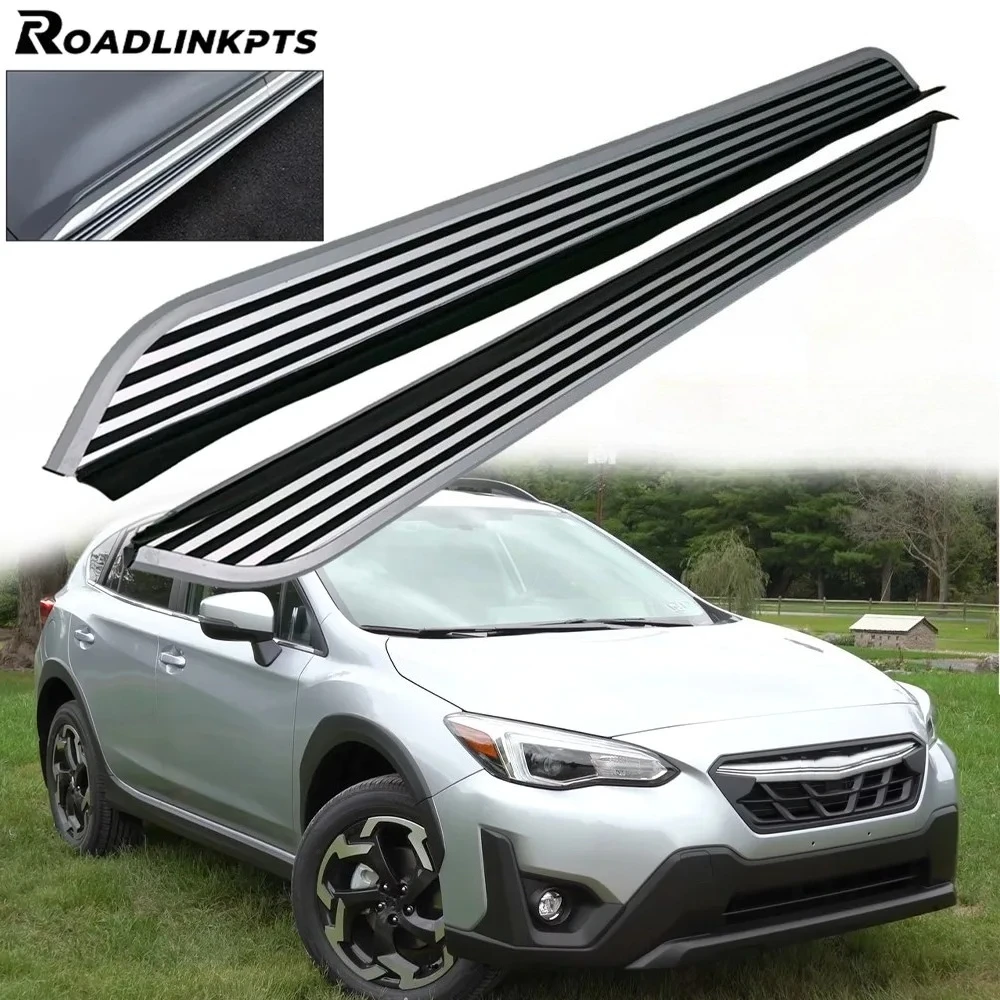 2PCS Aluminum 4.7" Wide Silver Fixed Side Steps Fit for Subaru XV Crosstrek 2018-2023 Running Boards Nerf Bars Plates Pedals