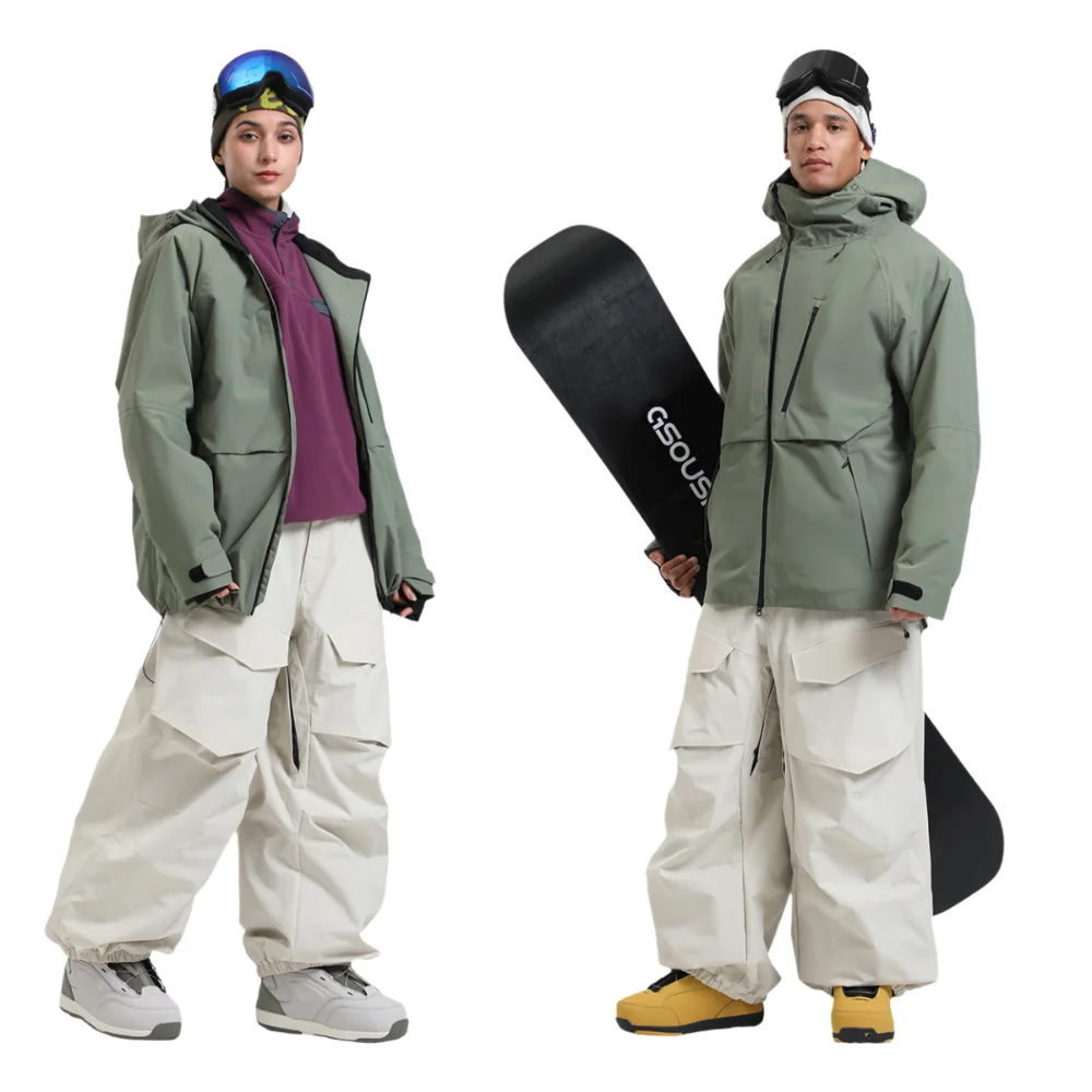 

Gsou Snow Unisex Ski Jacket - Waterproof Windproof Insulated, Breathable Hooded & Multi-Pockets for Skiing/Snowboard