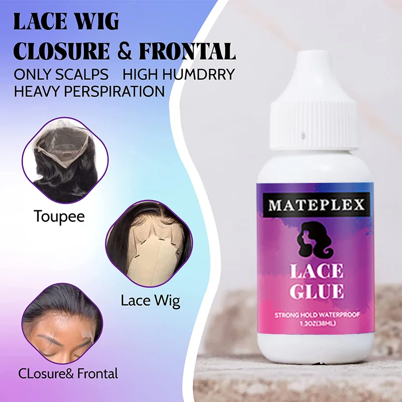 Lace Glue for Wigs Strong Hold Wig Bonding Glue Waterproof Hair Glue for Lace Wig Toupee Frontal+Hair Extension Remover Spray