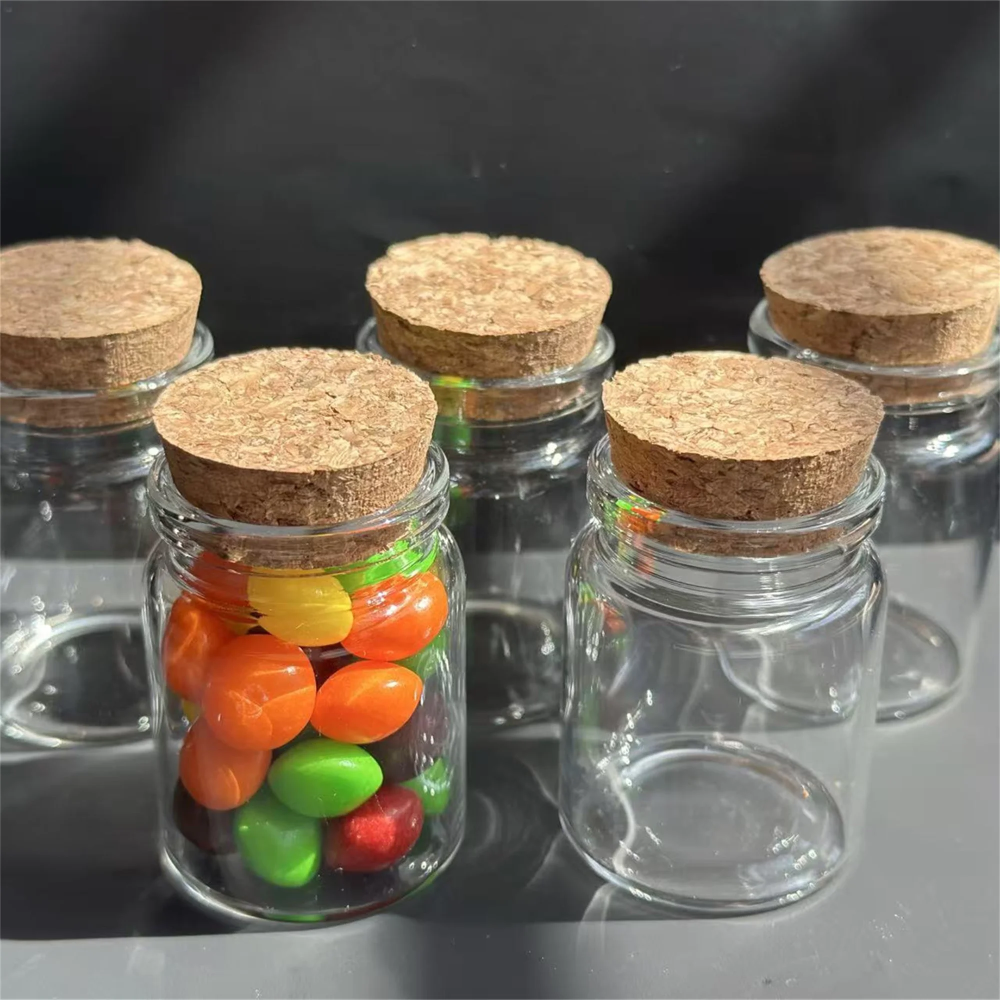 12/18/24/36/48 PCS 30ml Corked Glass Jars 37x50mm Keepsake Bottles Cork Stoppers Versatile Organizers Tiny Test tube Home Decor