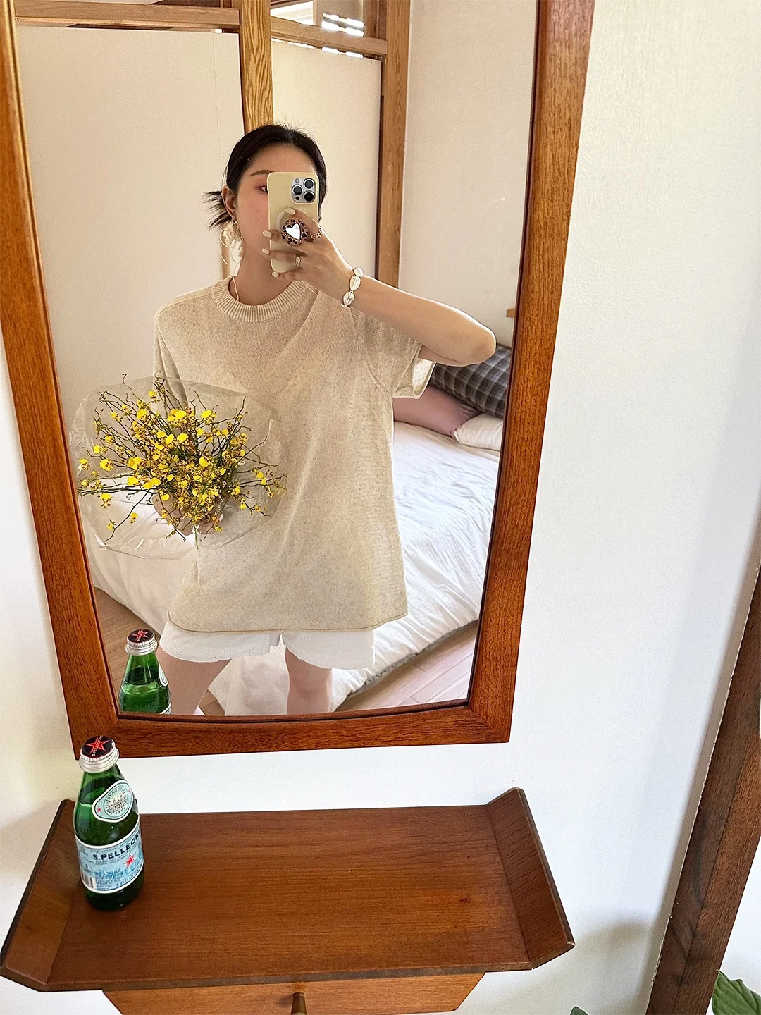 

Модная льняная футболка с подвернутым краем, свободного кроя, с круглым вырезом и коротким рукавом, женский топ для лета