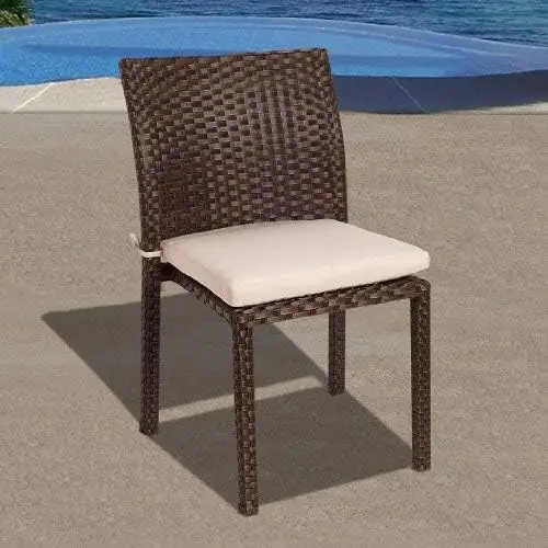 Cadeira de vime Pátio Conjunto com Almofadas Off-White, International Home Miami Liberty, 4 pcs