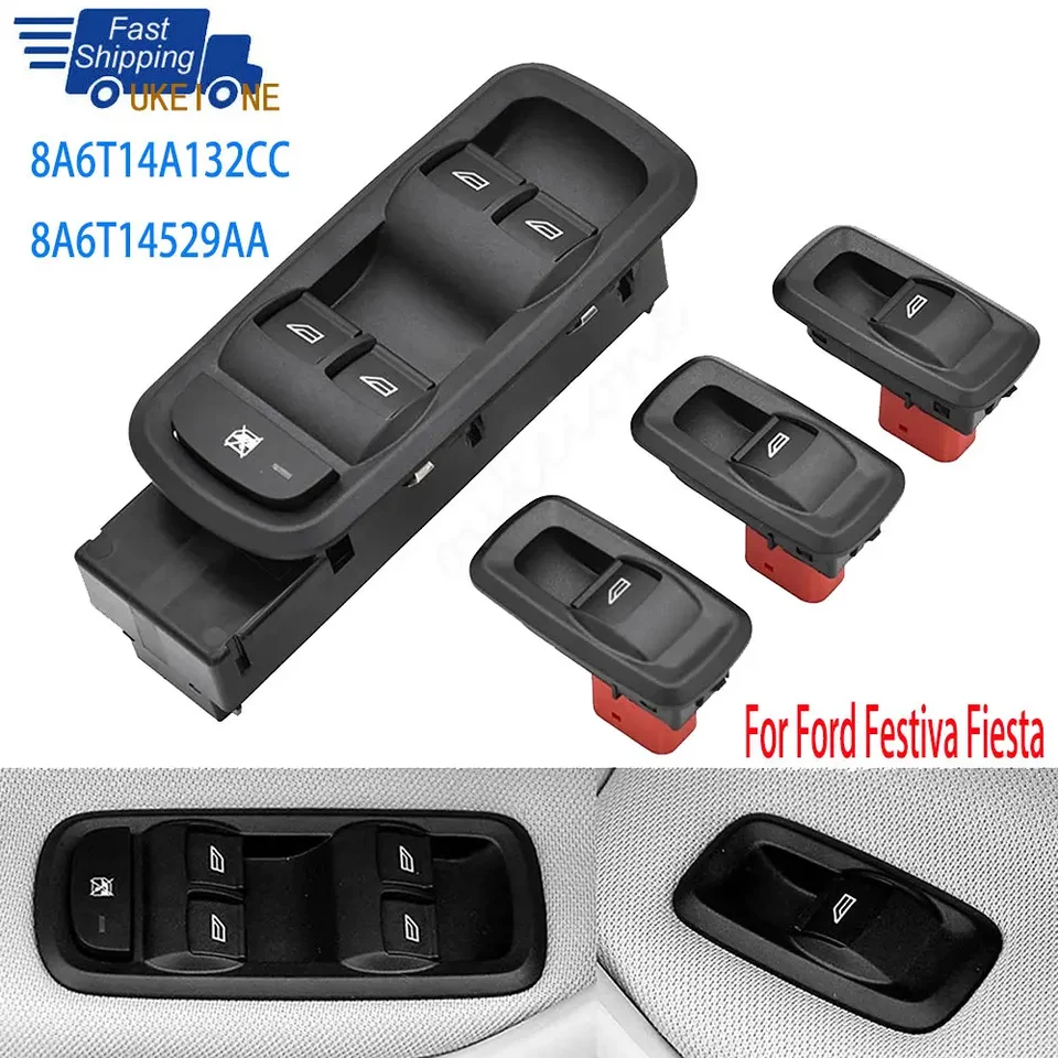 Interruptor De Ventana Elevador Original Motorcraft Para Ford Fiesta 2011-2013 – Lado Delantero O Trasero