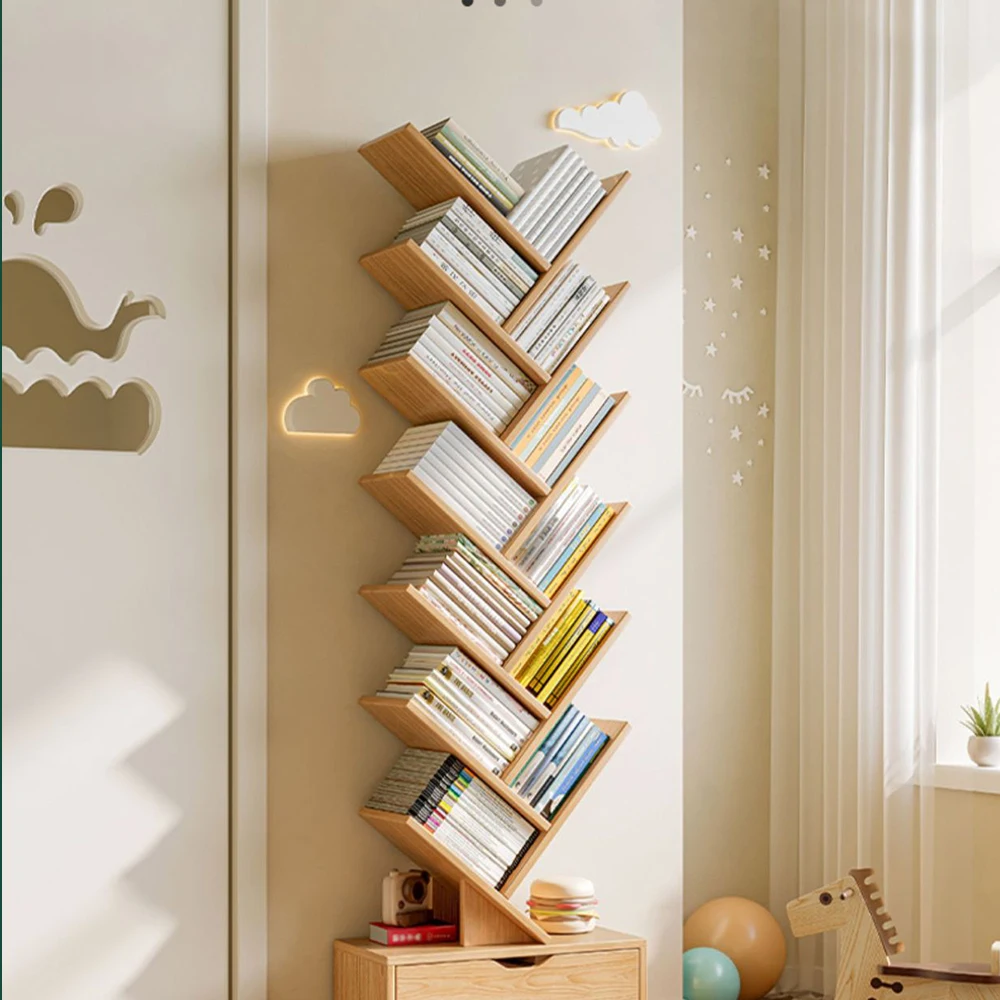 New Living Room Furniture Household Bookshelf To Ground Originality Tree Shape Multi Storey Small Footprint Portability