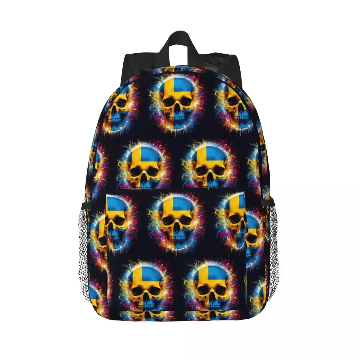 

Рюкзак со шведским флагом и черепом, Лидер продаж, рюкзак большой емкости для мальчиков и девочек, сумка для книг, сумки на плечо для мужчин, женщин, детей, школьная сумка