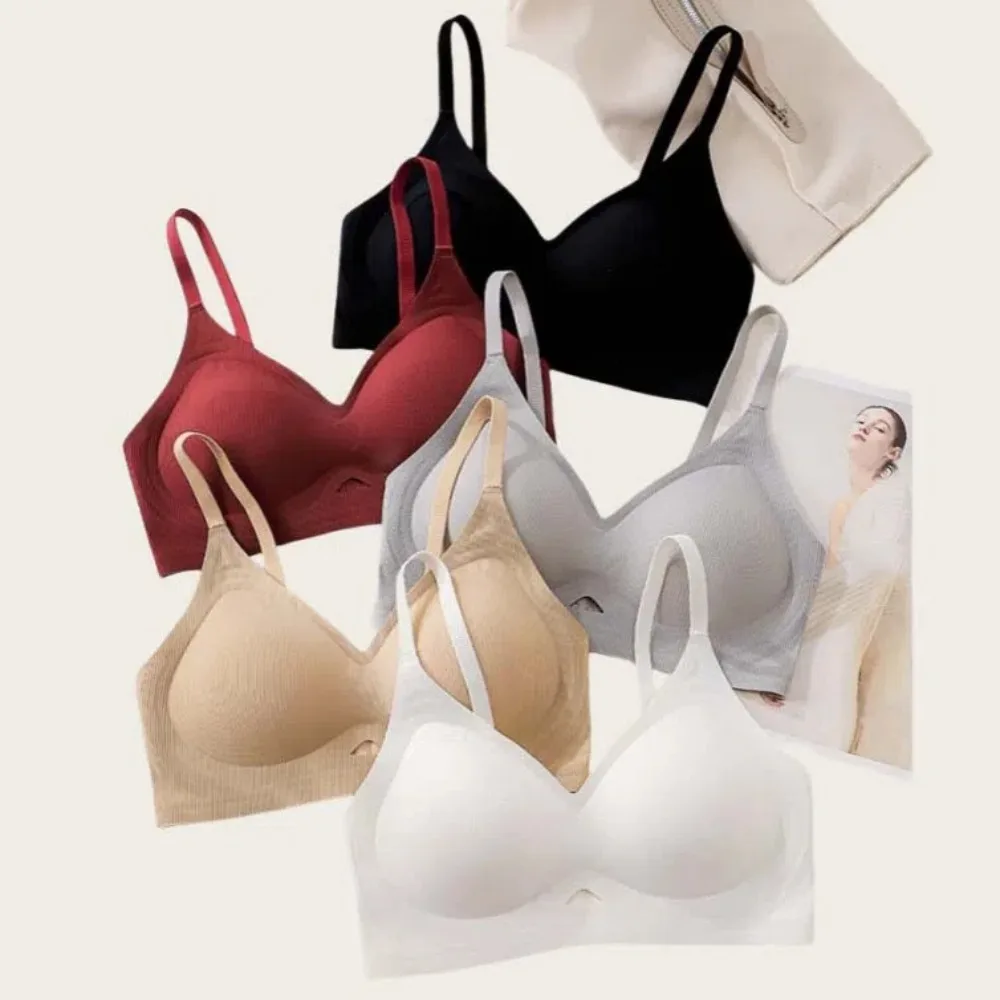 حمالة صدر لاسلكية عميقة على شكل حرف V مضادة للترهل حمالة صدر بدون أثر للنساء ملابس داخلية مجمعة للثدي حمالات صدر بدون خياطة للجري