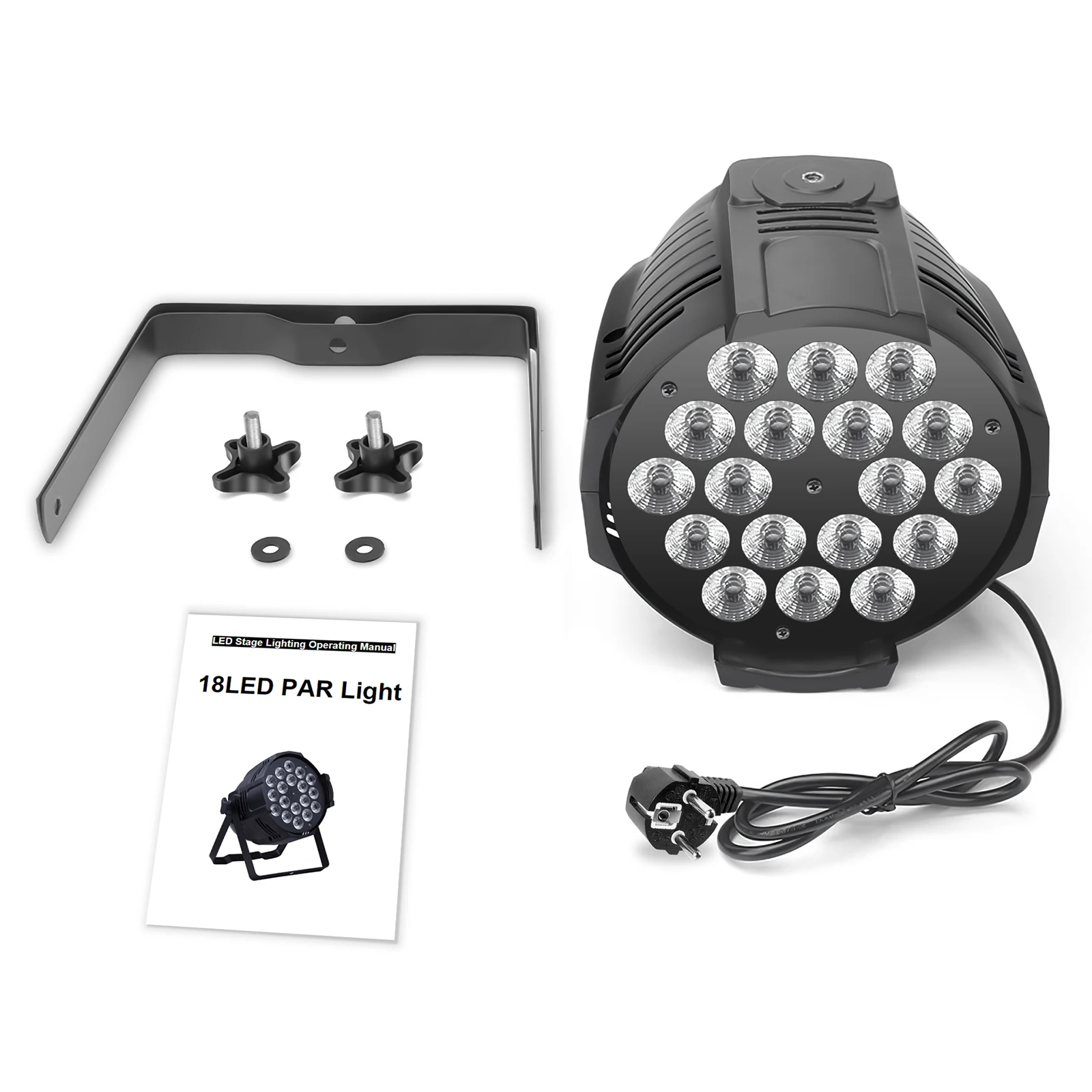 U'King-luz Par LED 4 en 1 para escenario, lámpara plana de 200W, 512 W, 18 LED, 4 en 1, 18x8W, RGBW, Control DMX, 4/8 canales, para DJ, fiestas, discotecas y Navidad