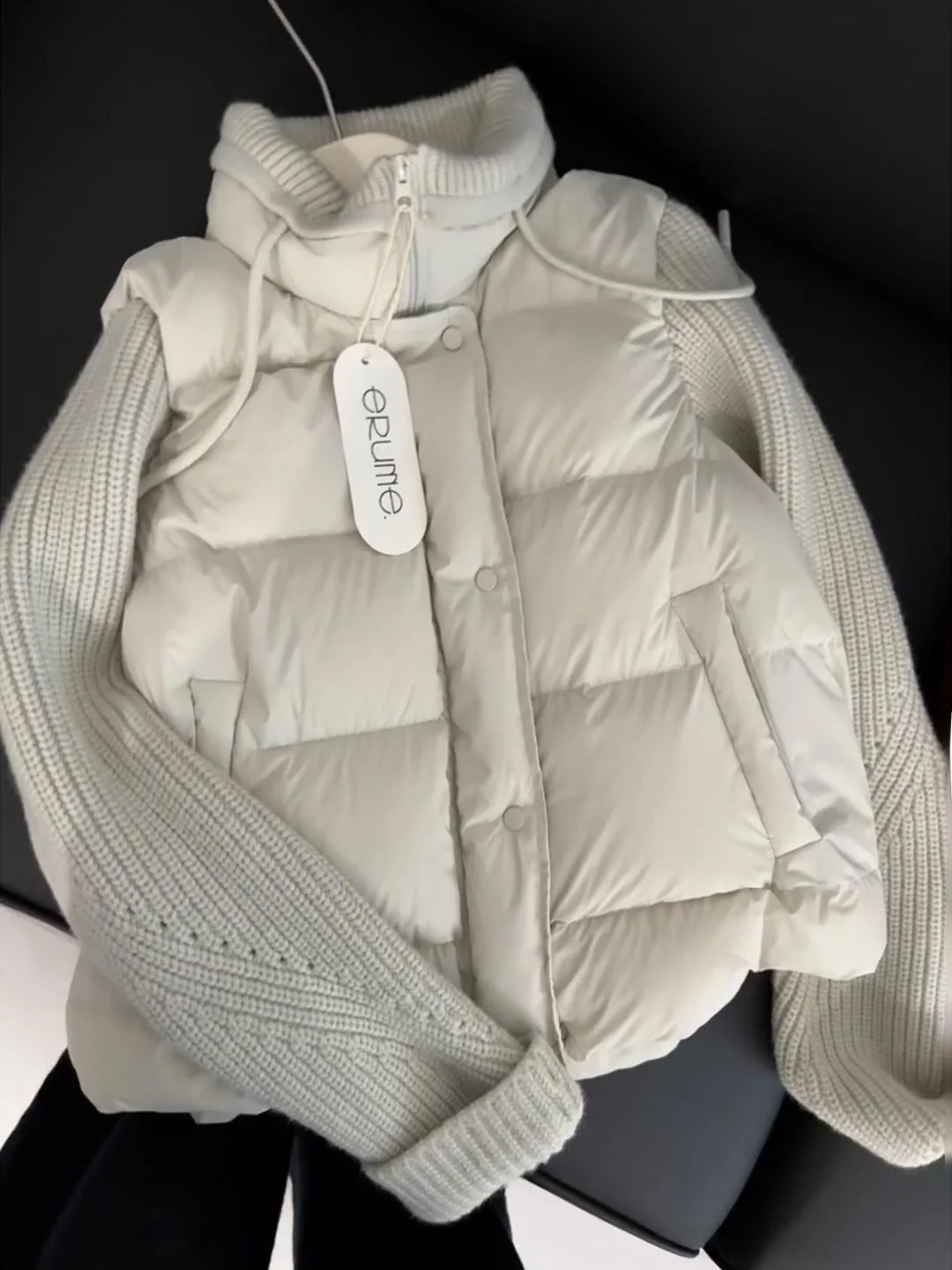 

Korean Sle ort Loose Knitted Patchwork Design Winter Cotton Jaet for Women Cute And Sli 2025 Autumn Online Exclusive